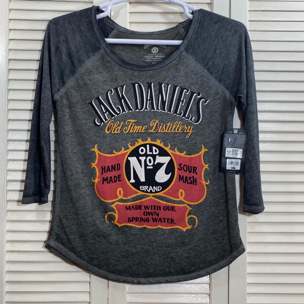 NWT Lucky Brand Jack Daniels Baseball Tee